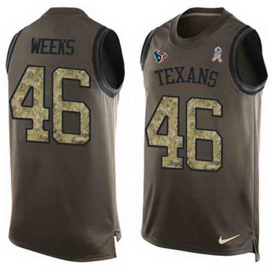 Nike Texans #46 Jon Weeks Green Mens Stitched NFL Limited Salute To Service Tank Top Jersey